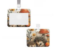 ID Badge Holder Vertical Badge Reel Nature Lovely Hedgehog Lovers ID Badge Holder Sliding Reel Clips Badge Holders Hard Plastic Badge Holders ID Card Holder Name Tag Holder for Nurses Office