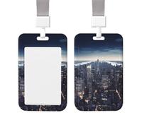 ID Badge Holder Vertical Badge Reel New York City ID Badge Holder Sliding Reel Clips Badge Holders Hard Plastic Badge Holders ID Card Holder Name Tag Holder for Nurses Office