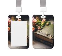 ID Badge Holder Vertical Badge Reel Old Book ID Badge Holder Sliding Reel Clips Badge Holders Hard Plastic Badge Holders ID Card Holder Name Tag Holder for Nurses Office
