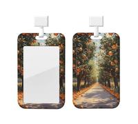 ID Badge Holder Vertical Badge Reel Orange Grove ID Badge Holder Sliding Reel Clips Badge Holders Hard Plastic Badge Holders ID Card Holder Name Tag Holder for Nurses Office