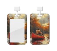 ID Badge Holder Vertical Badge Reel Paddling on The Water ID Badge Holder Sliding Reel Clips Badge Holders Hard Plastic Badge Holders ID Card Holder Name Tag Holder for Nurses Office