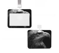 ID Badge Holder Vertical Plastic Card Case Protector Eagle Badge Holder with Lanyard ID Card Holder Waterproof Name Tag Holder Badge Reel Work Badge Sleeve for Office Staff Employees