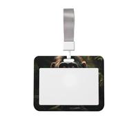 ID Badge Holder Vertical Plastic ID Card Holders Monkey in Jungle Badge Holder with Lanyard Waterproof Card Case Protector Name Tag Badges Reel Holders Badges Sleeve for Office