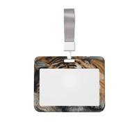 ID Badge Holder Vertical Plastic ID Card Holders Tigers Lie On Rock Badge Holder with Lanyard Waterproof Card Case Protector Name Tag Badges Reel Holders Badges Sleeve for Office
