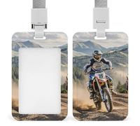 Id Badge Holder Vertical Waterproof Motocross Id Card Protector with Breakaway Lanyard Clear Card Holders Cute Name Tag Holder for Nurse Medical Teacher Office Gifts