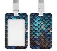 ID Badge Holder with Breakaway Lanyard - Retractable Badge Reels 3D Magical Dragon Scales Pattern Vertical Card Name Tag for Nurses, Teachers, Doctors - ID Cards Holder Fits Credit/Id Cards (4.3x2.7in