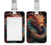 ID Badge Holder with Breakaway Lanyard - Retractable Badge Reels Chinese Dragon Vertical Card Name Tag for Nurses, Teachers, Doctors - ID Cards Holder Fits Credit/Id Cards (4.3x2.7in)