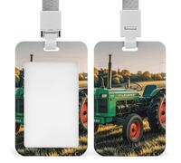ID Badge Holder with Breakaway Lanyard - Retractable Badge Reels Company Farm Tractor Vertical Card Name Tag for Nurses, Teachers, Doctors - ID Cards Holder Fits Credit/Id Cards (4.3x2.7in)