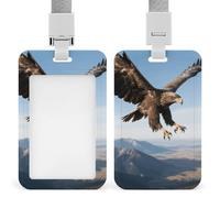 ID Badge Holder with Breakaway Lanyard - Retractable Badge Reels Eagle in The Sky Vertical Card Name Tag for Nurses, Teachers, Doctors - ID Cards Holder Fits Credit/Id Cards (4.3x2.7in)