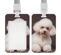 ID Badge Holder with Breakaway Lanyard - Retractable Badge Reels French Poodle Vertical Card Name Tag for Nurses, Teachers, Doctors - ID Cards Holder Fits Credit/Id Cards (4.3x2.7in)