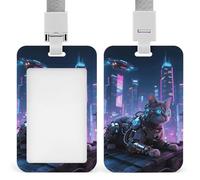 ID Badge Holder with Breakaway Lanyard - Retractable Badge Reels Mechanical Cat Vertical Card Name Tag for Nurses, Teachers, Doctors - ID Cards Holder Fits Credit/Id Cards (4.3x2.7in)