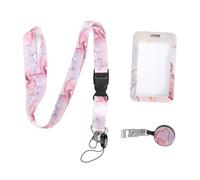 ID Badge Holder with Breakaway Lanyard Retractable Vertical Card Reel for Teachers Nurses Office Workers Adjustable Safety Badge Clip with 360° Swivel Mount ABS Plastic