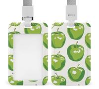 ID Badge Holder with Lanyard Hand Drawn Fruits Cruise Ship Cards Clip Funny Badge Holder Assorted Colors Vertical Card Protector for Office Workers, Doctors and Teachers