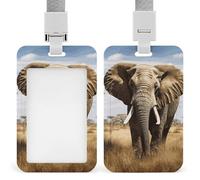 ID Badge Holder with Lanyard Vertical Id Badge Holders Elephant Card Name Tag Badge Cover Case Protector for Doctor Hospital Nursing