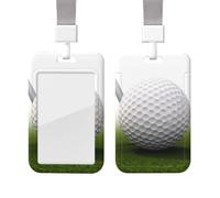 ID Badge Holder with Lanyard Vertical ID Card Protector Name Tag Golf Ball Badge Holder with Clear Window Sliding Card Case Protector Pouch for Nurse Doctor Office Supplies