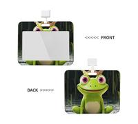 Id Badge Holder with Lanyard Waterproof Id Card Protector with Clear Id Window Crown Frog Name Tags for Women Men Work Office Doctor Nurse