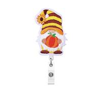 ID Badge Holders Felt Badge Reel Retractable Holder Stretching Length 25'' Accessories for Kids Adults Reels Clip Retractable for Nurses Women Cute Funny Halloween
