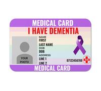 ID Card for Dementia Hidden Disability - Personalized PVC ID Card - Badge - Disability Awareness - Dementia
