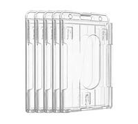Id Card Holder 40pcs Horizontal Vertical Transparent Plastic Badge Protector for Office School Travel(Clear Vertical)