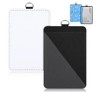 ID Card Holder Blanks for Sublimation - 2 Pack Waterproof PU Leather Badge Holders for Custom Printing, Heat Transfer Ready Blank ID Cards for Work, Office, Hospital & Events
