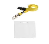 ID Card It 10 PVC ID Card Pass Badge Holder and Lanyard Neck Strap (Yellow Metal Clip)