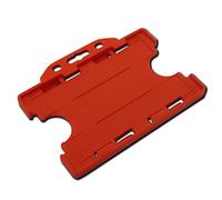 ID Card It 5 x Double Sided ID Badge Card Pass Holders for Credit, Debit Card, Bus Pass, Security Office Key, Lanyard Neck Straps, Retractable Keyring Badge reels (Red)