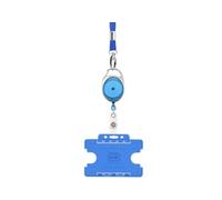 ID Card It ID Card Holder Double sided, ID Neck Lanyard with Metal Clip & Premier YoYo Extendable Badge Reel (Blue)