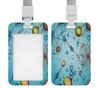ID Card Protector Abstraction Biology Chemistry Id Badge Holder with Lanyard for Work Office Nurse Teacher Women Student Gifts