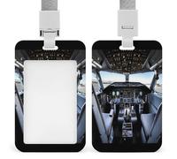 ID Card Protector Airplane Cockpit Id Badge Holder with Lanyard for Work Office Nurse Teacher Women Student Gifts