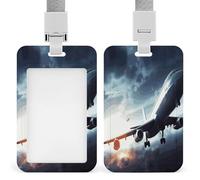 ID Card Protector Airplane Id Badge Holder with Lanyard for Work Office Nurse Teacher Women Student Gifts