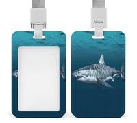 ID Card Protector Great White Shark Id Badge Holder with Lanyard for Work Office Nurse Teacher Women Student Gifts