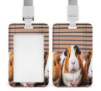 ID Card Protector Guinea Pigs Id Badge Holder with Lanyard for Work Office Nurse Teacher Women Student Gifts