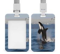 ID Card Protector Killer Whale Id Badge Holder with Lanyard for Work Office Nurse Teacher Women Student Gifts