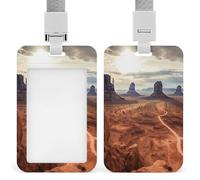 ID Card Protector Landscape of Monument Valley Id Badge Holder with Lanyard for Work Office Nurse Teacher Women Student Gifts