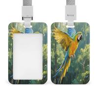 ID Card Protector Playful Parrot Id Badge Holder with Lanyard for Work Office Nurse Teacher Women Student Gifts