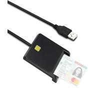 ID Card Reader with Mini Disk, USB Smart Card Reader, Plug and Play CAC Memory Card Reader, ISO 7816 Class A, AB, C Compliant, USB 2.0 Common Access, Compatible with Windows and Linux