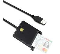 ID Card Reader with Mini Disk, USB Smart Card Reader, Plug and Play CAC Memory Card Reader, ISO 7816 Class A, AB, C Compliant, USB 2.0 Common Access, Compatible with Windows and Linux