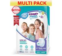 iD Comfy Junior Super Soft Absorbent Underwear - 4-7 Years - 4 Pack of 14 -
