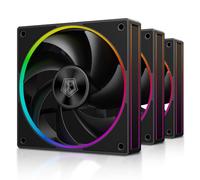 ID-COOLING AF-127-K-TRIO 120mm Case Fan ARGB FDB Bearing PC Fan Daisy Chain Connector Computer Fan for Radiator/CPU Air Cooler/Computer Case, 3 Pack, Black