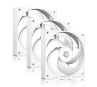 ID-COOLING AS-120-W TRIO 120mm White Computer Case Fans 3 Pack High Performance Cooling Fans Low Noise 27.2 dB(A), Fan Speeds from 300 RPM - 2,000 RPM, 58 CFM, Hydraulic Bearing Quiet Long lifespan