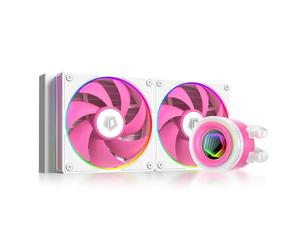 ID-COOLING FX240 INF Pink Edition AIO Liquid CPU Cooler with ARGB Infinity Mirror 2x120mm Low-Noise Fans (29.9dB(A))
