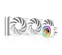 ID-COOLING FX360 LCD PE WHITE- 360mm AIO Liquid CPU Cooler with 1.48″ Full-Color LCD Display, 350W TDP, 3×120 mm High-Airflow Fans, Intel LGA1851/1700 & AMD AM5/AM4 Support
