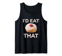 I'd Eat That Hanukkah Sufganiyot Jewish Donuts Latke Menorah Tank Top