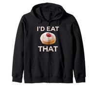 I'd Eat That Hanukkah Sufganiyot Jewish Donuts Latke Menorah Zip Hoodie
