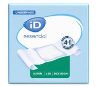 iD Essential Expert Protect Super 90 x 180 cm | 1 Pack of 20 | incontinence bed pads,disposable underpads,Super absorbency pads, mattress protectors, adult incontinence pads