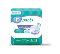 ID Expert Disposable Super Incontinence Pants, Large, 100-145 cm, 1950 ml, Anti-Leakage Protection, Maximum Discretion, Fast Absorption, Odour Control, Unisex, pack of 12 pads