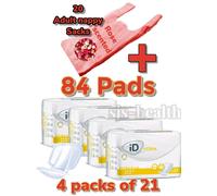 iD Expert Form 2 Extra Plus 4 Packs of 21 Incontinence Aid 84 Pads Case Saver