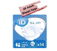iD Expert Incontinence Slip Plus-Extra Large ( XL ) packs of 14 Adult Nappies