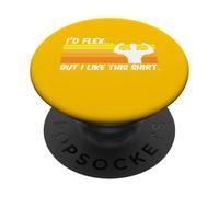 I'd Flex But I Like This Shirt Funny Gym Fitness Workout PopSockets Adhesive PopGrip