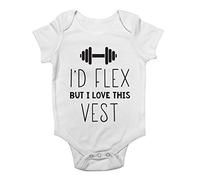 I'd Flex But I Love This Vest Baby Vest Bodysuit White